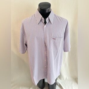 Crocodile International Shirt Men’s 2XL Plaid Short Sleeve Button Up Shirt